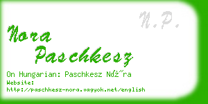 nora paschkesz business card